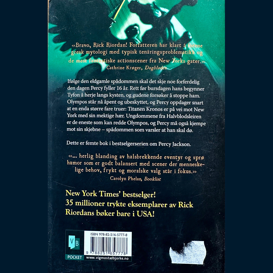 Riordan, Rick: Percy Jackson (5) - Den siste Olympier