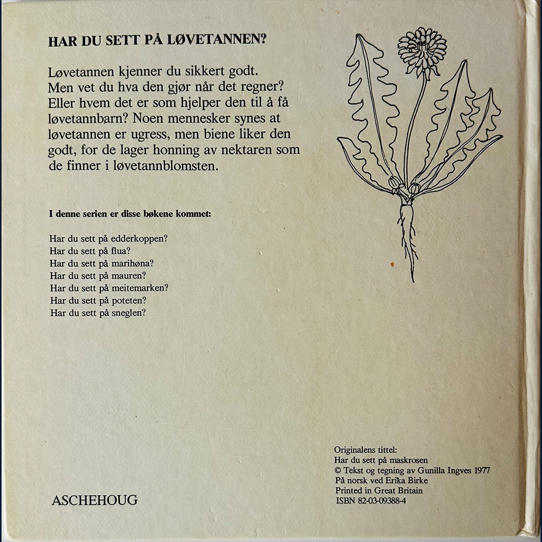 Ingves, Gunilla: Har du sett på løvetannen?
